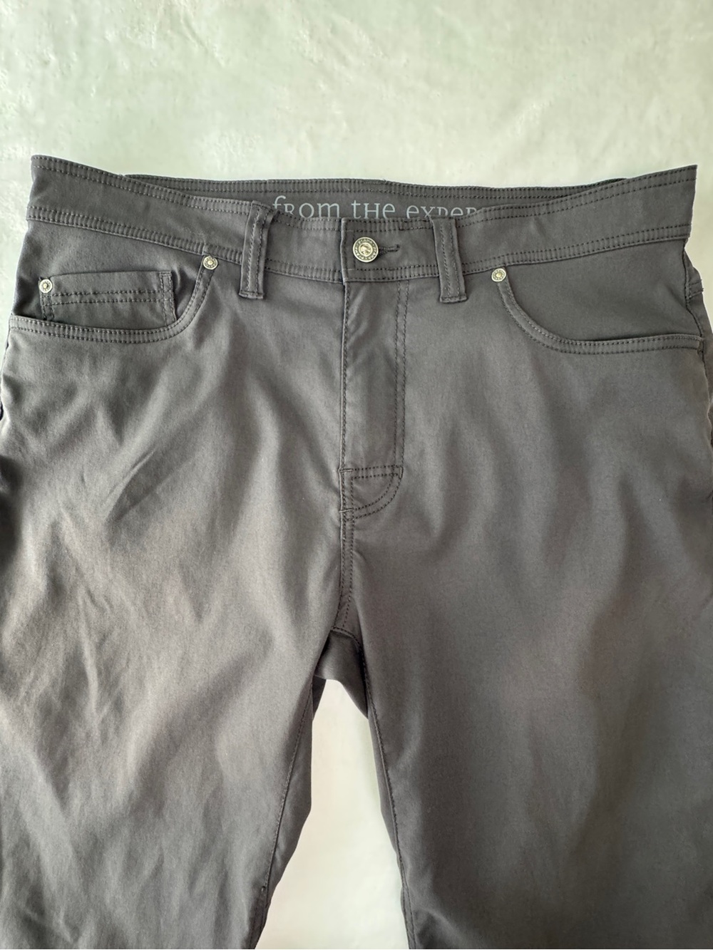 prAna Men's Slim Fit Breathe Pants Charcoal 34x32 Hiking Travel - Picture 4 of 10
